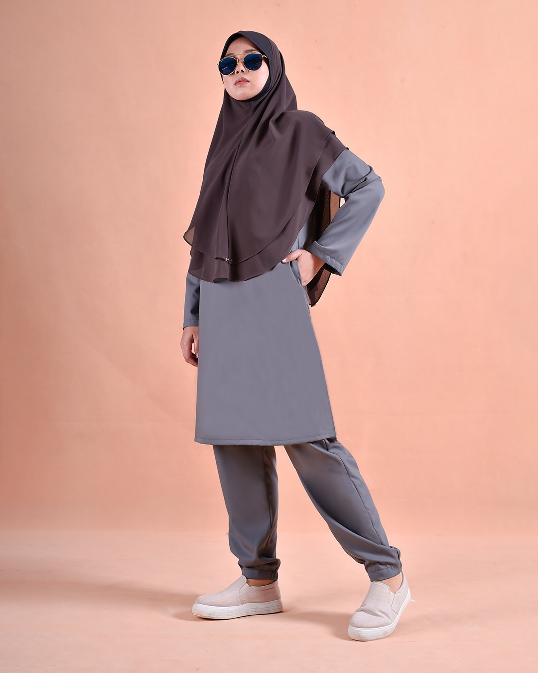 Jubah Seluar Sahara - Abalone Grey