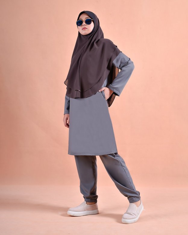 Jubah Seluar Sahara - Abalone Grey