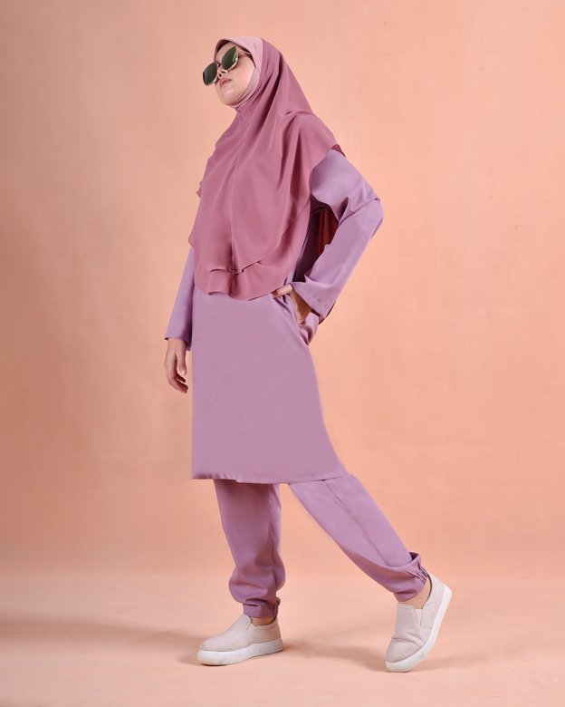 Jubah Seluar Sahara - Raspberry Pink