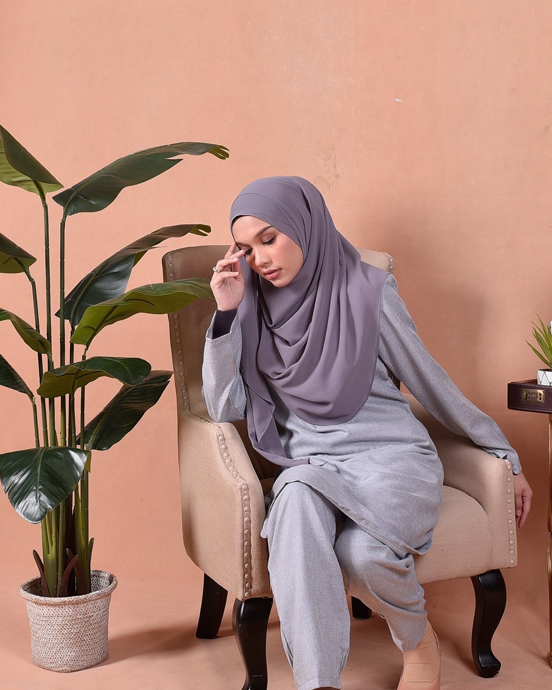 Jubah Seluar Soleha - Sandbar Grey