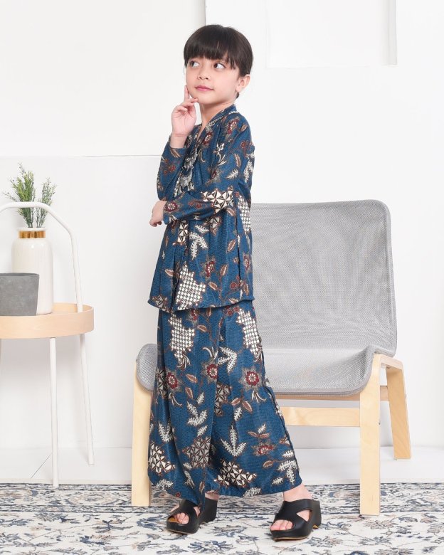 Baju Kebarung Batik Dobby Aima Kids - Space Blue