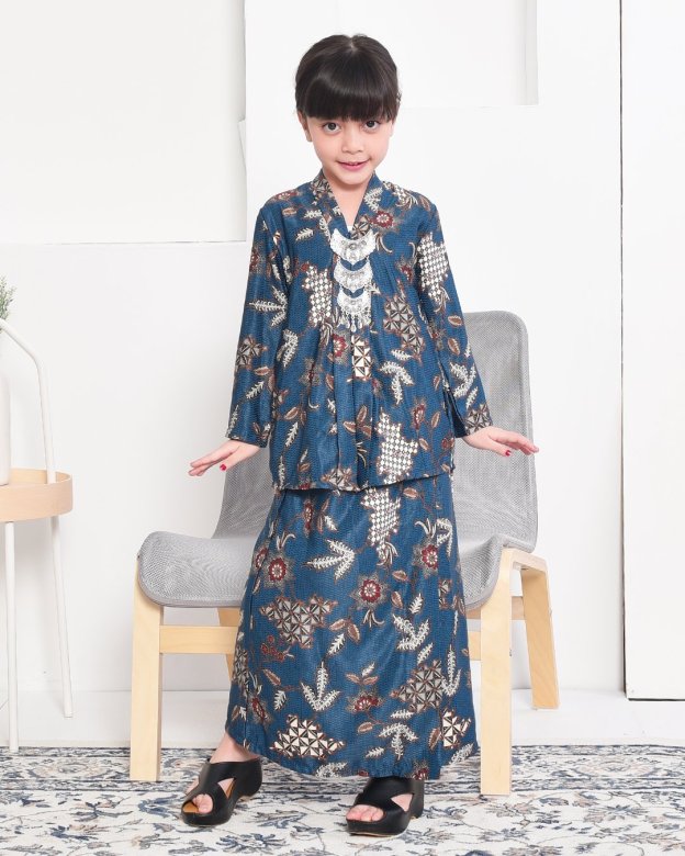 Baju Kebarung Batik Dobby Aima Kids - Space Blue