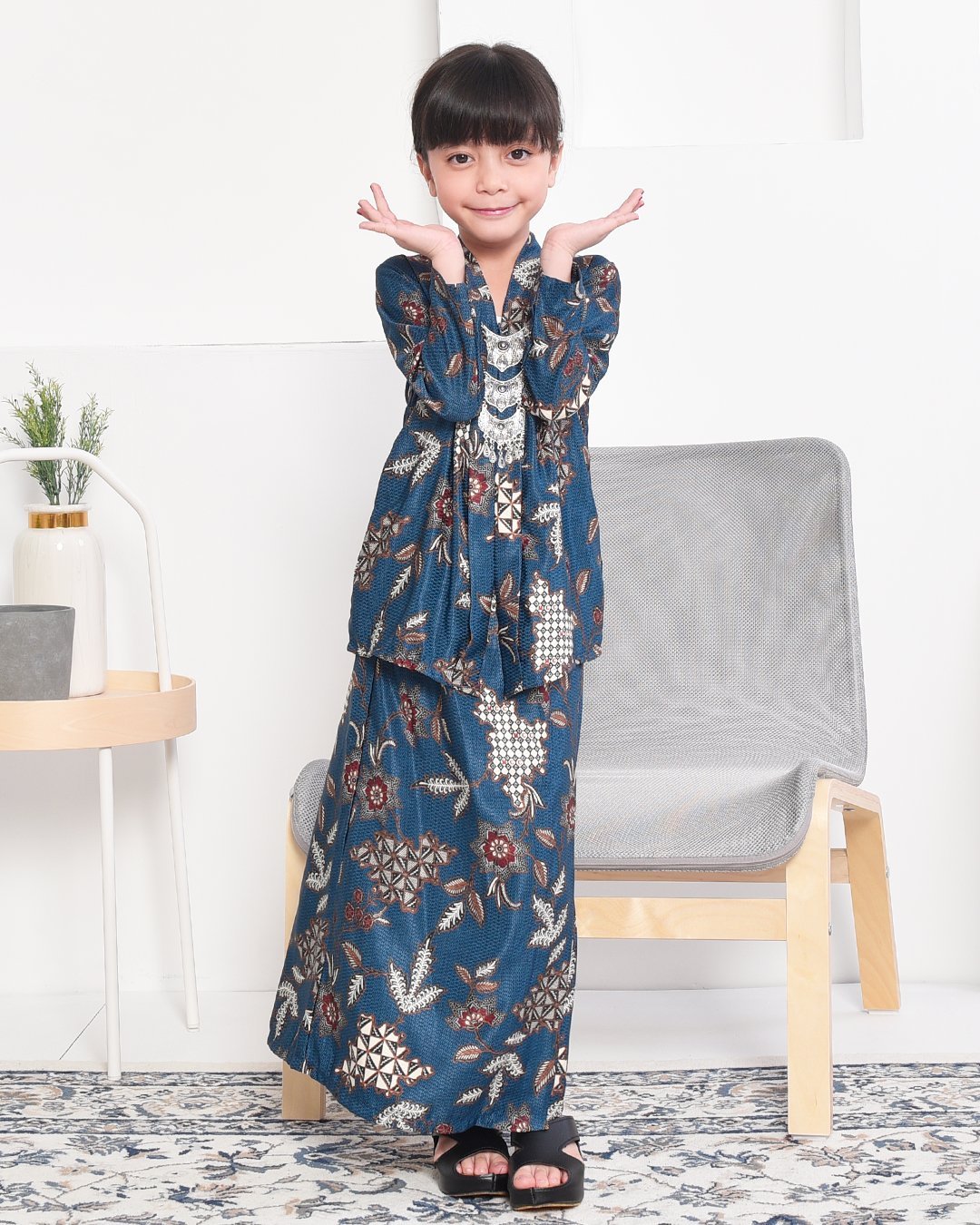 Baju Kebarung Batik Dobby Aima Kids - Space Blue