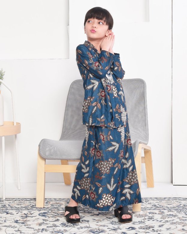 Baju Kebarung Batik Dobby Aima Kids - Space Blue