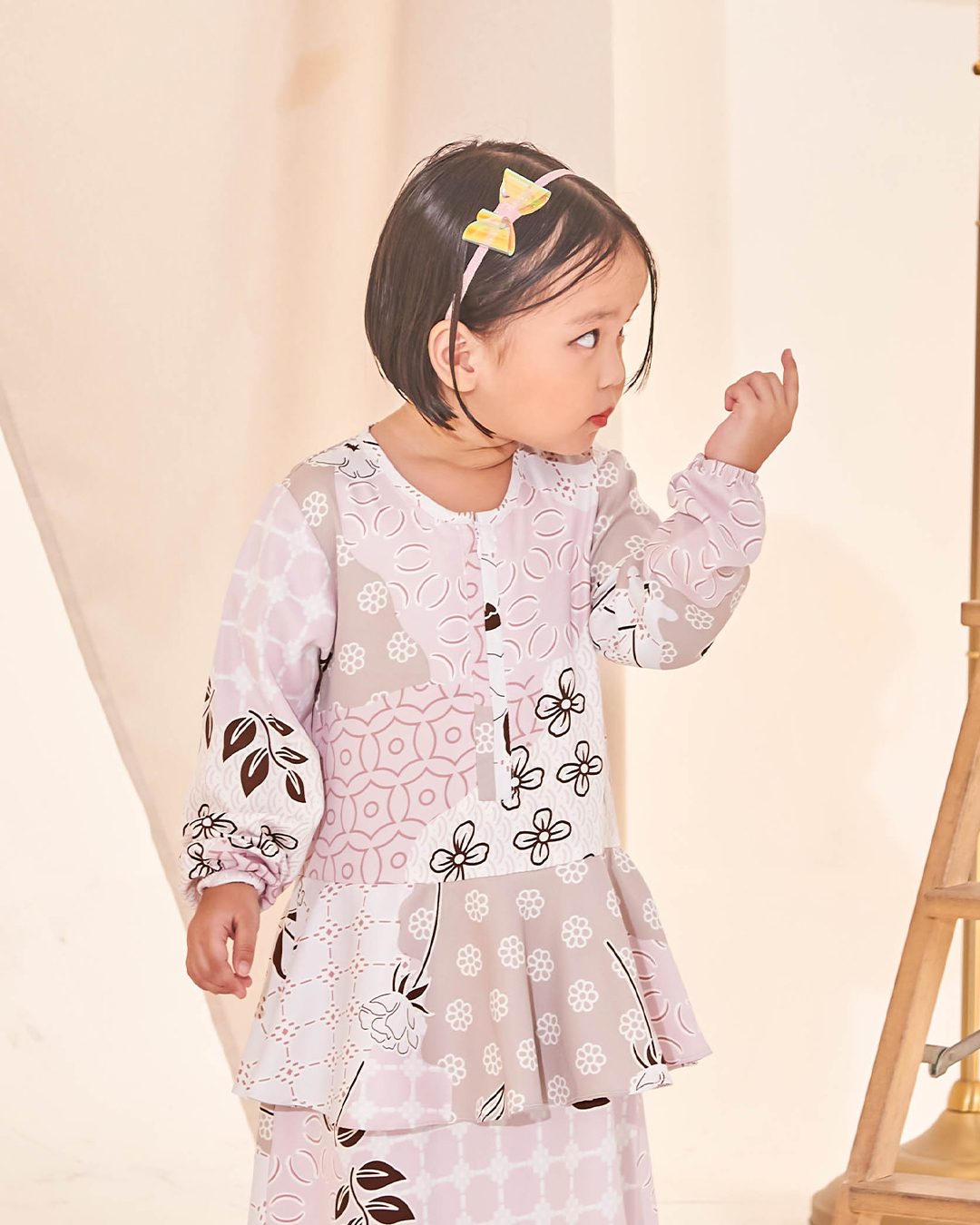 Dress Peplum Ezre Kids - Beige Rose