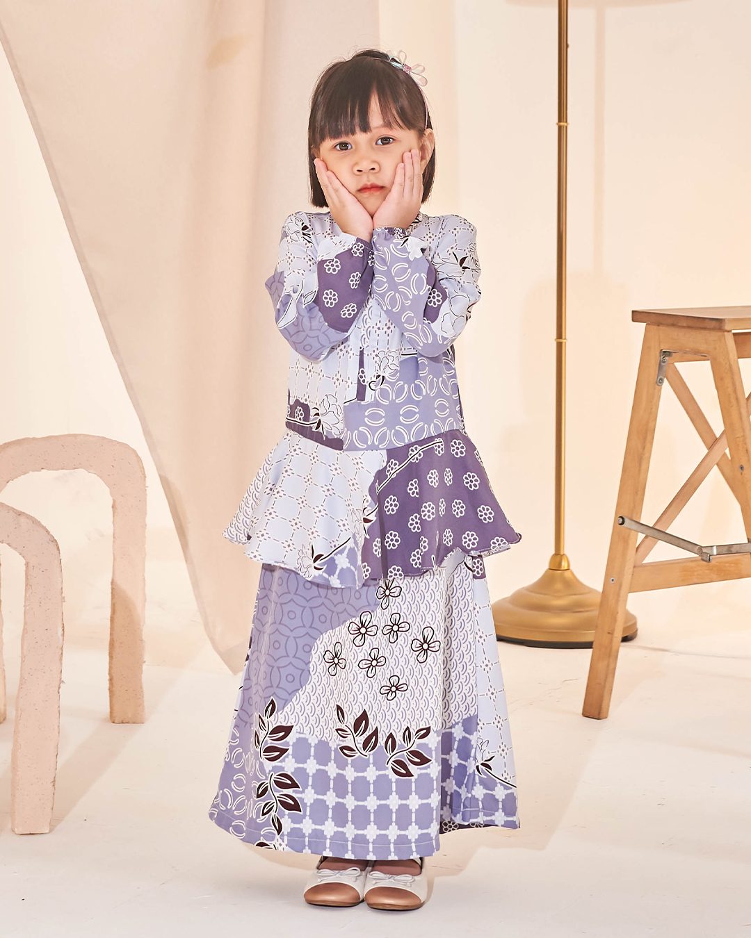 Dress Peplum Ezre Kids - Periwinkle Blue