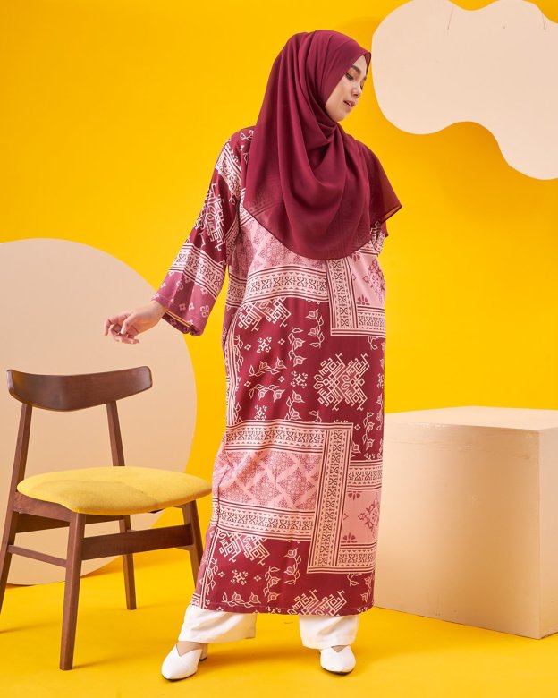 Kaftan Homey Deina - Burgundy Red