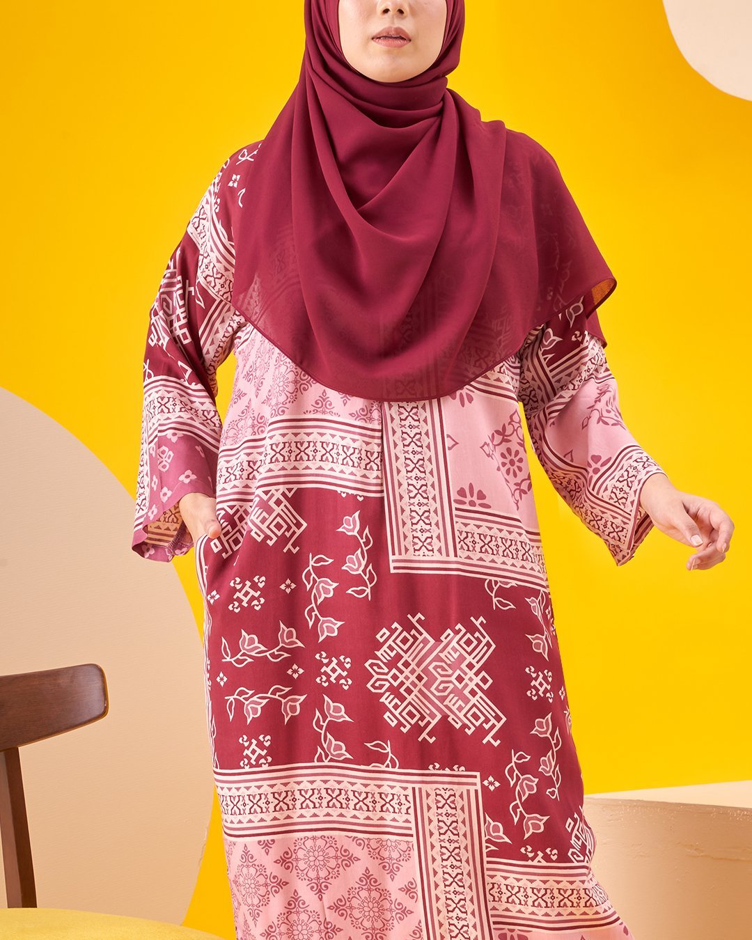 Kaftan Homey Deina - Burgundy Red