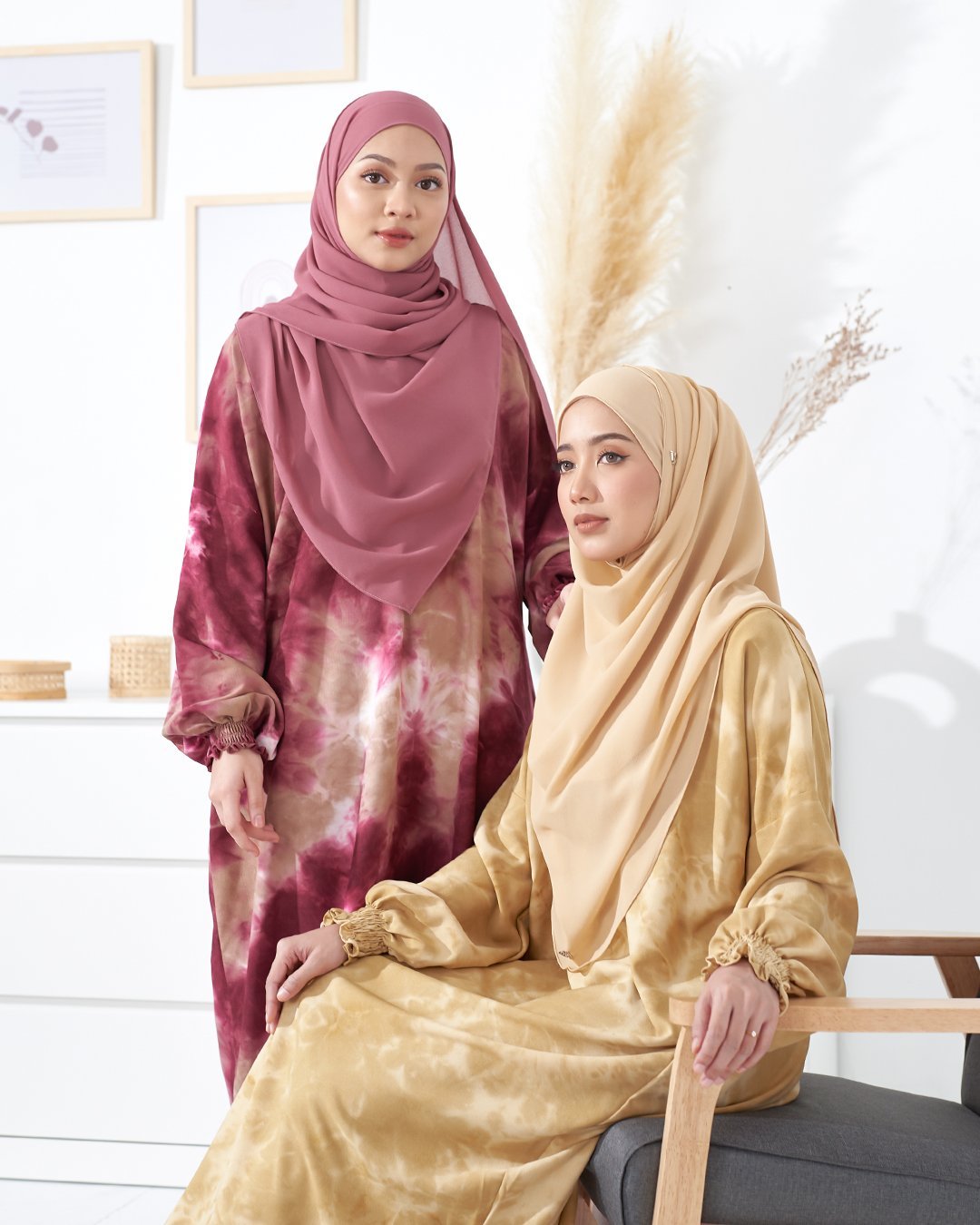 Kaftan Tie Dye Talina - Tie Maroon