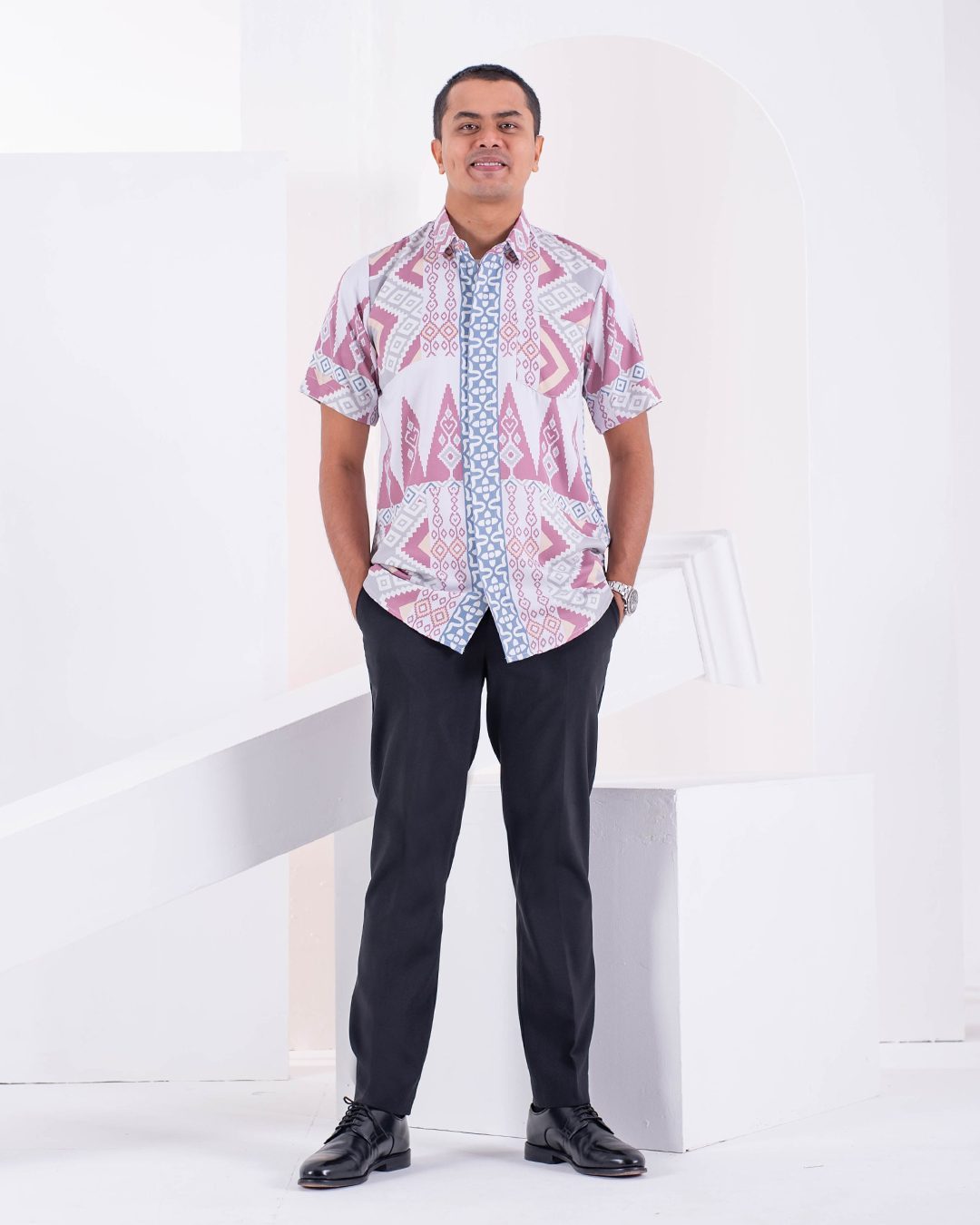 Baju Kemeja Short Sleeves Arjuna - Orchid Pink