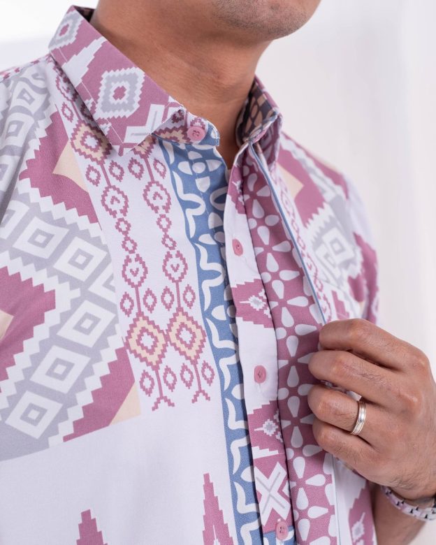 Baju Kemeja Short Sleeves Arjuna - Orchid Pink