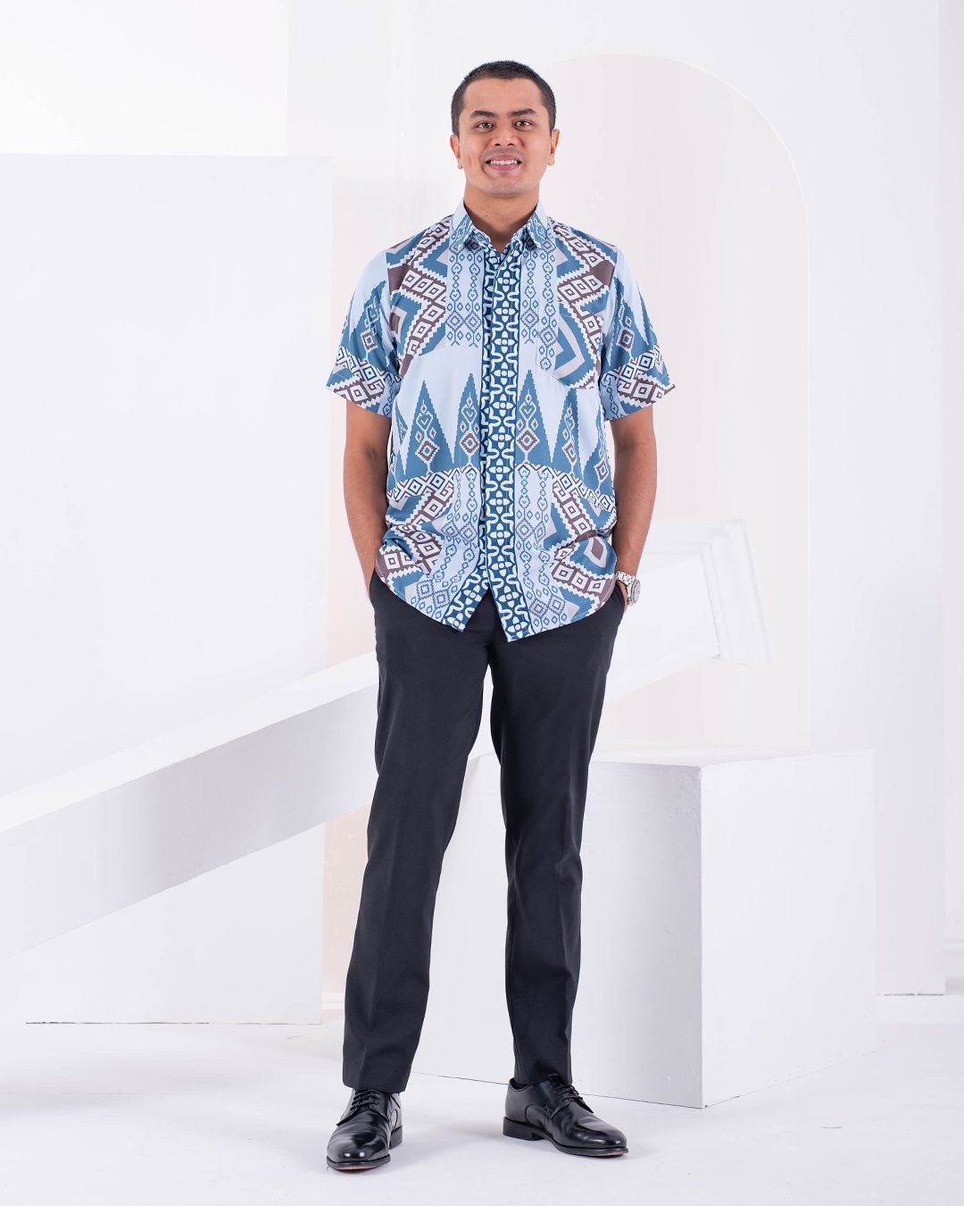 Baju Kemeja Short Sleeves Arjuna - Sky Blue