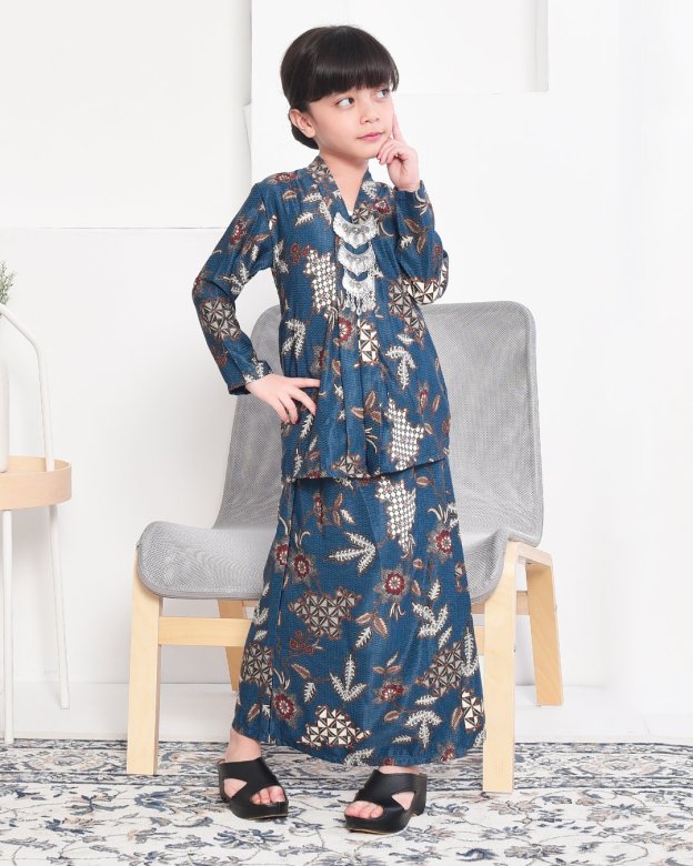 Baju Kebarung Batik Dobby Aima Kids - Space Blue