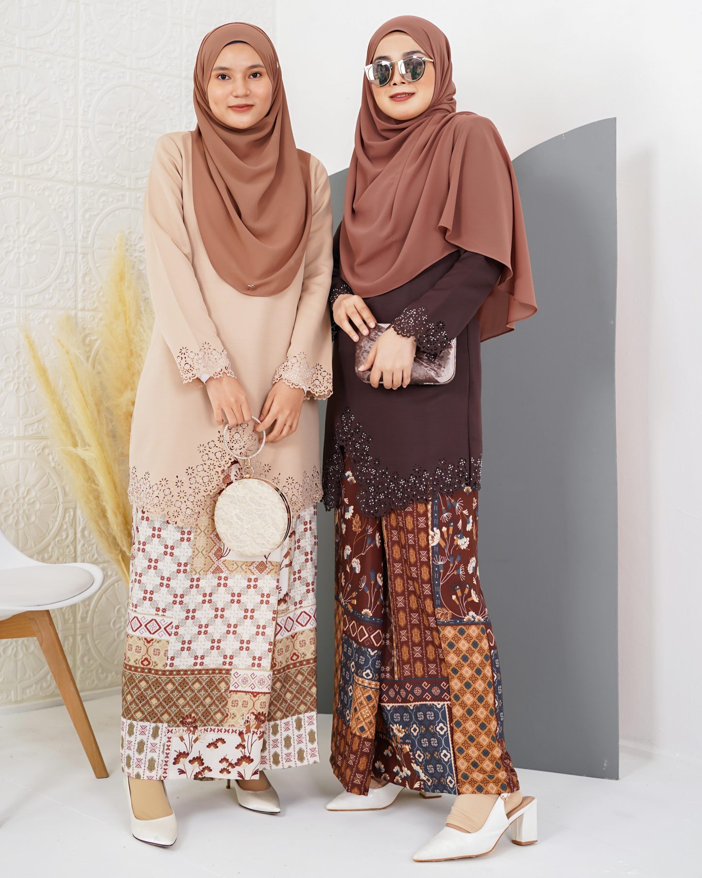 Baju Kebarung Lasercut Azeera - Wood Brown