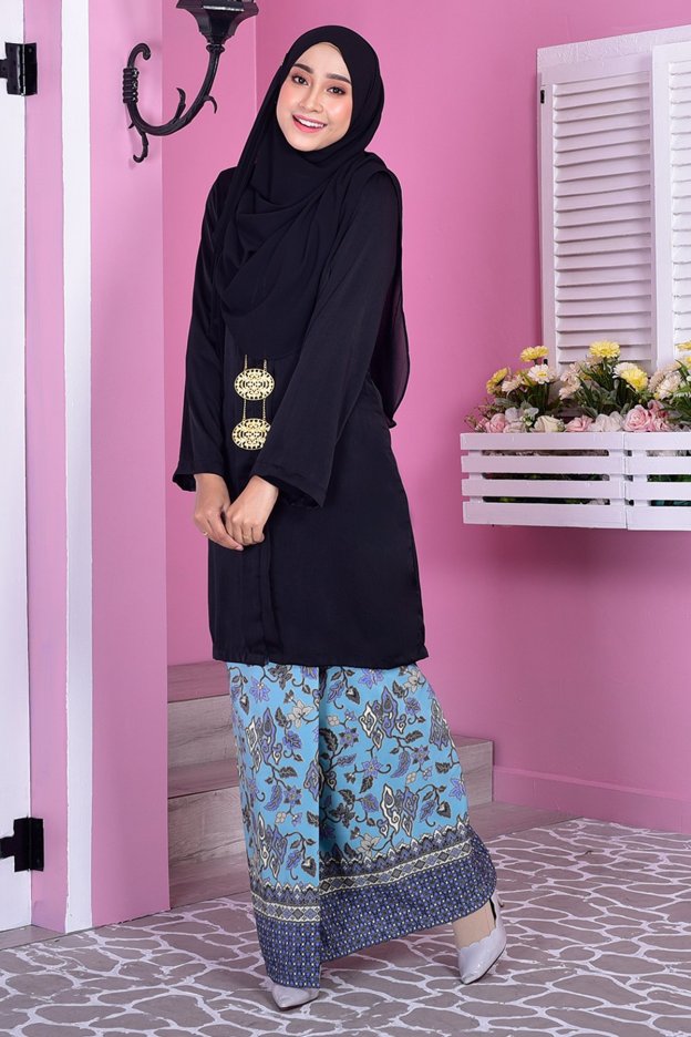Baju Kebarung Batik Surina - Black