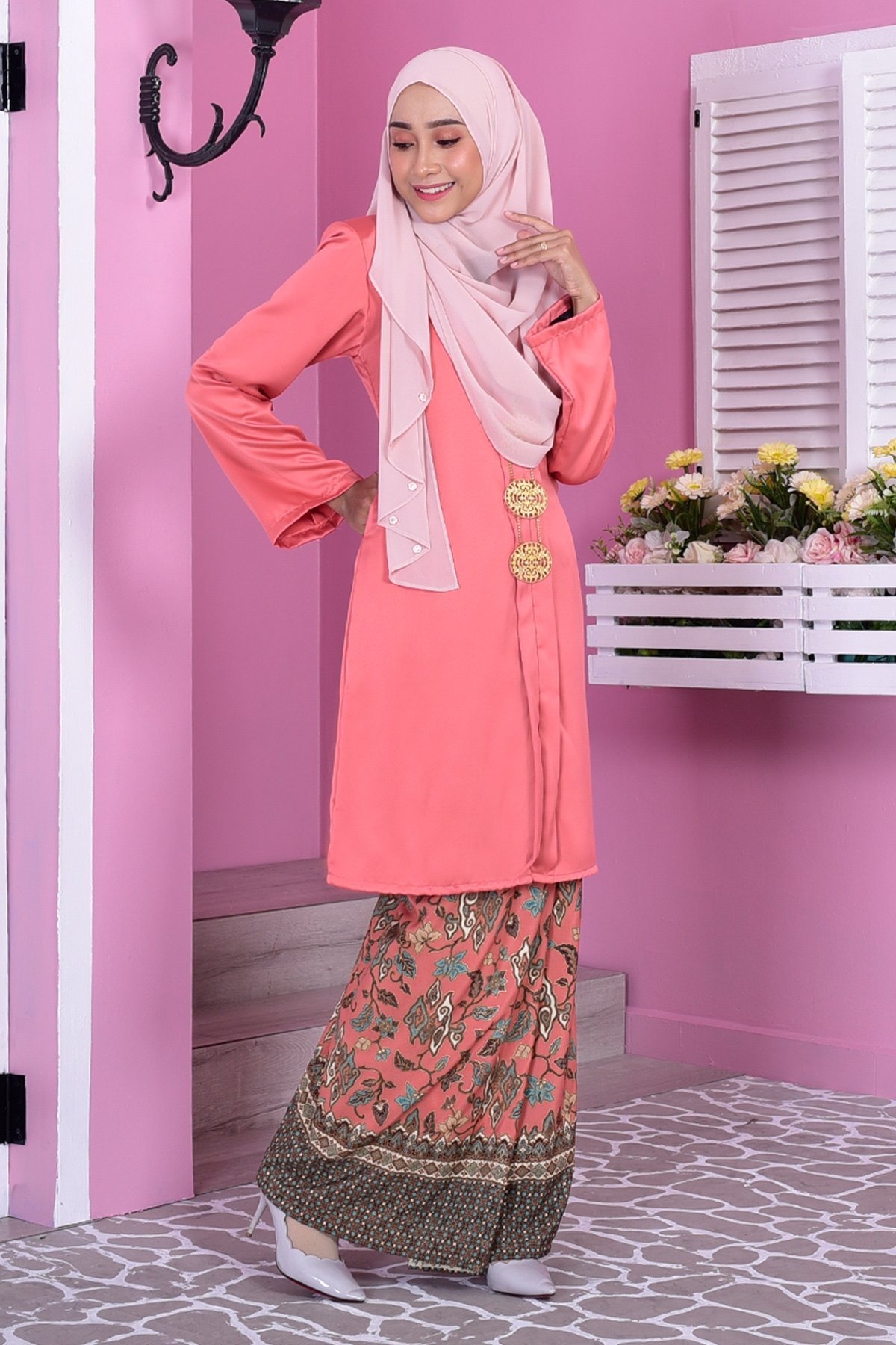 Baju Kebarung Batik Surina - Orange