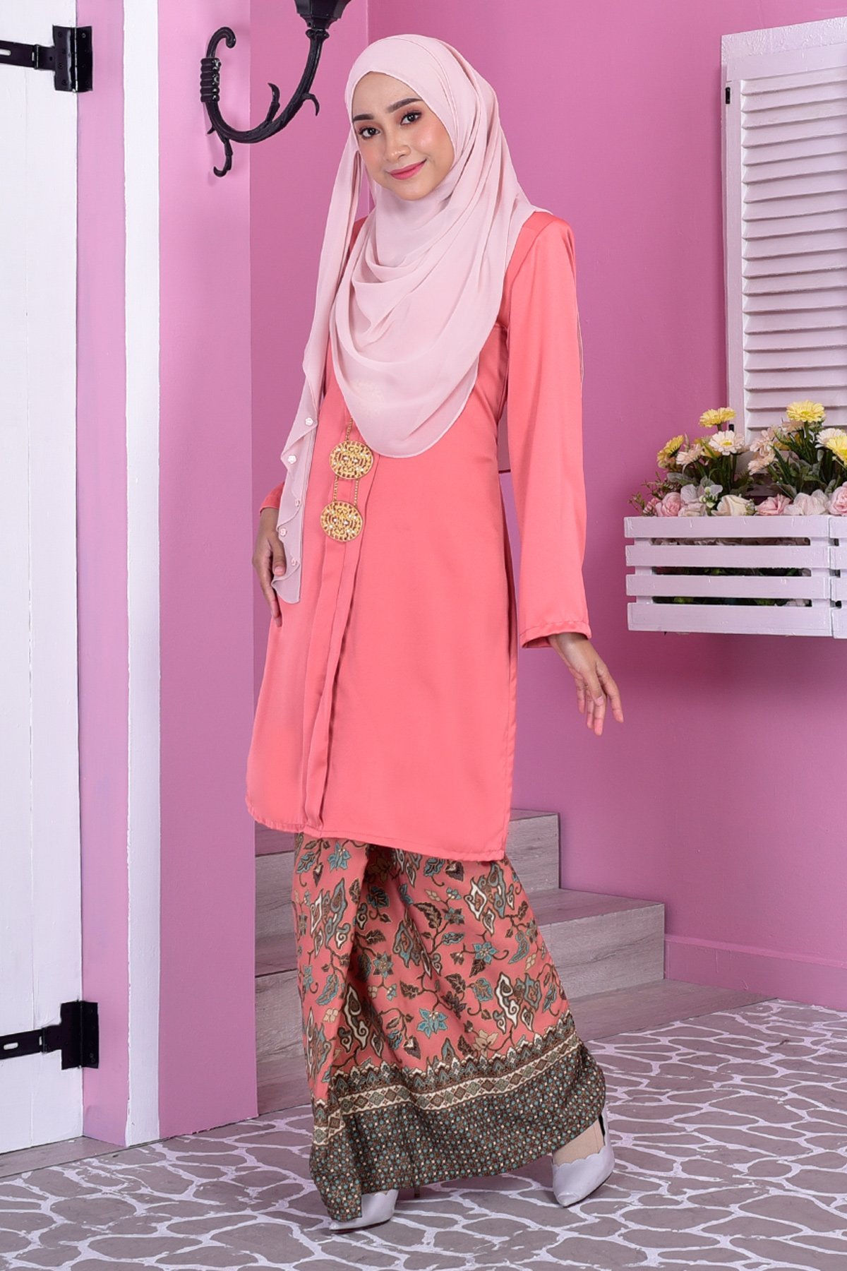 Baju Kebarung Batik Surina - Orange