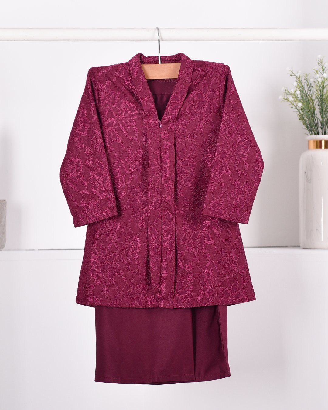 Baju Kebarung Lace Gyra Kids - Red
