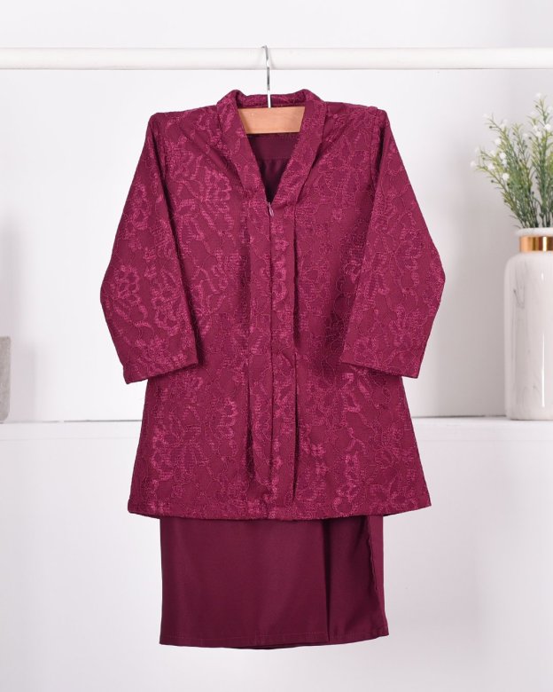 Baju Kebarung Lace Gyra Kids - Red