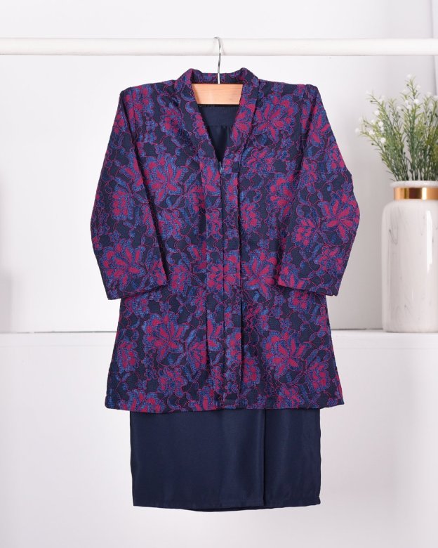 Baju Kebarung Lace Gyra Kids - Red Blue