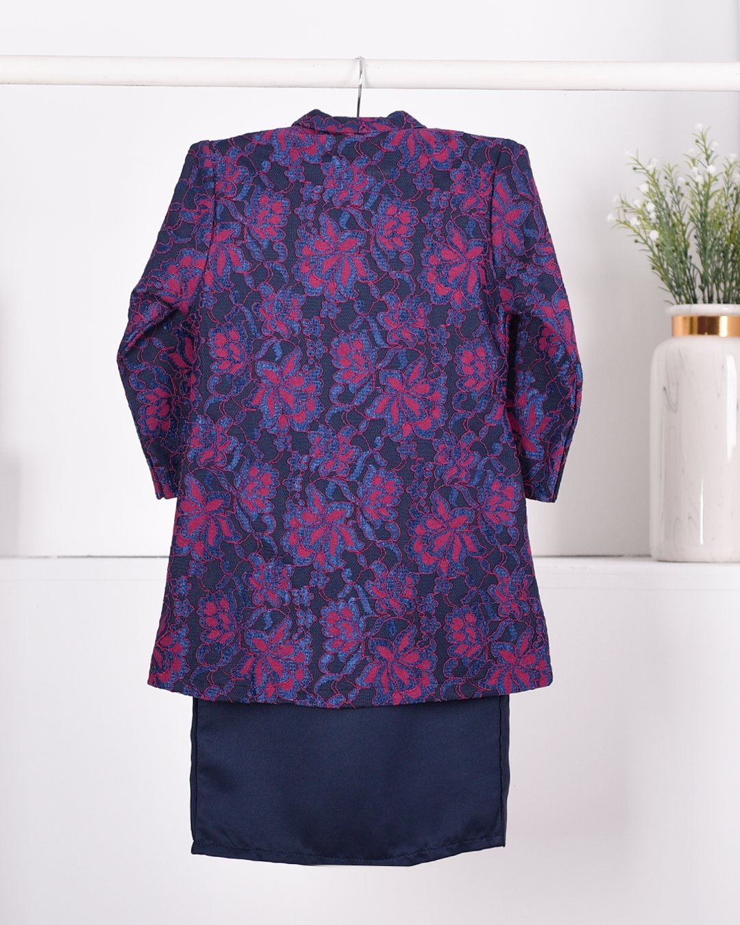Baju Kebarung Lace Gyra Kids - Red Blue