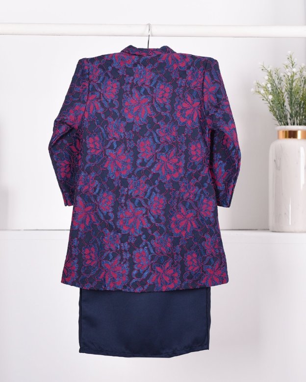 Baju Kebarung Lace Gyra Kids - Red Blue