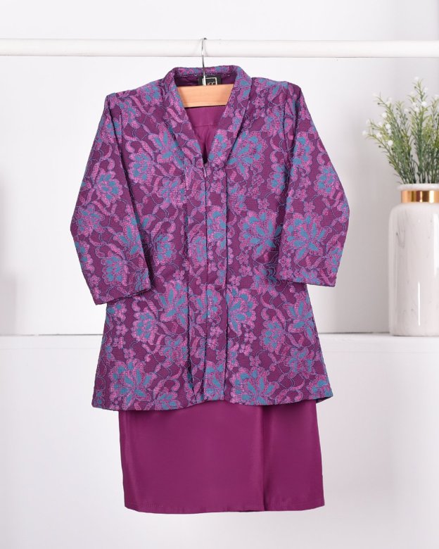 Baju Kebarung Lace Gyra Kids - Purple