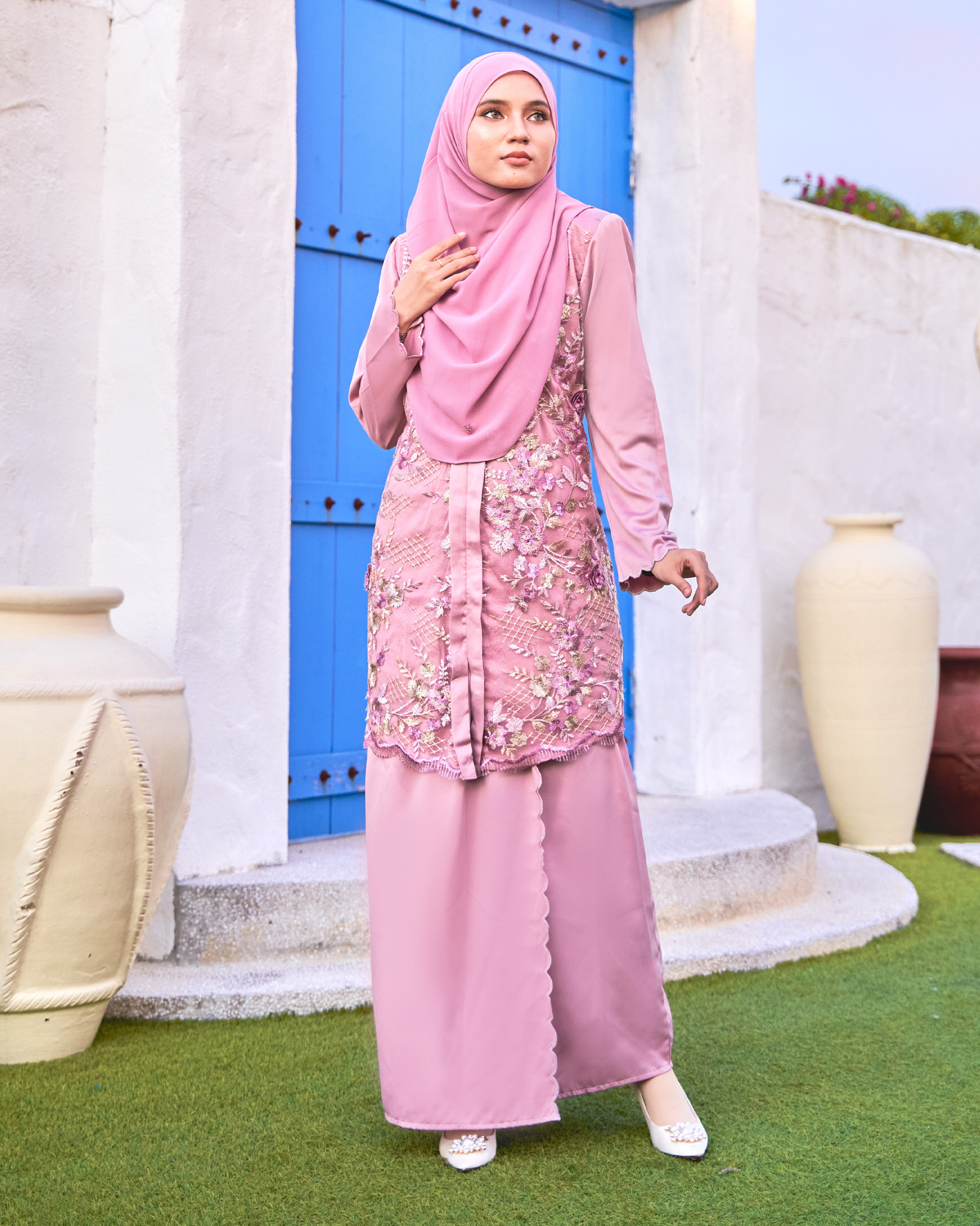 Baju Kebaya Lace Adna - Light Mauve