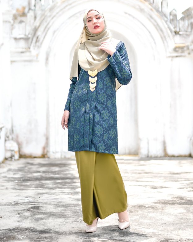 Baju Kebarung Lace Gyra - Green