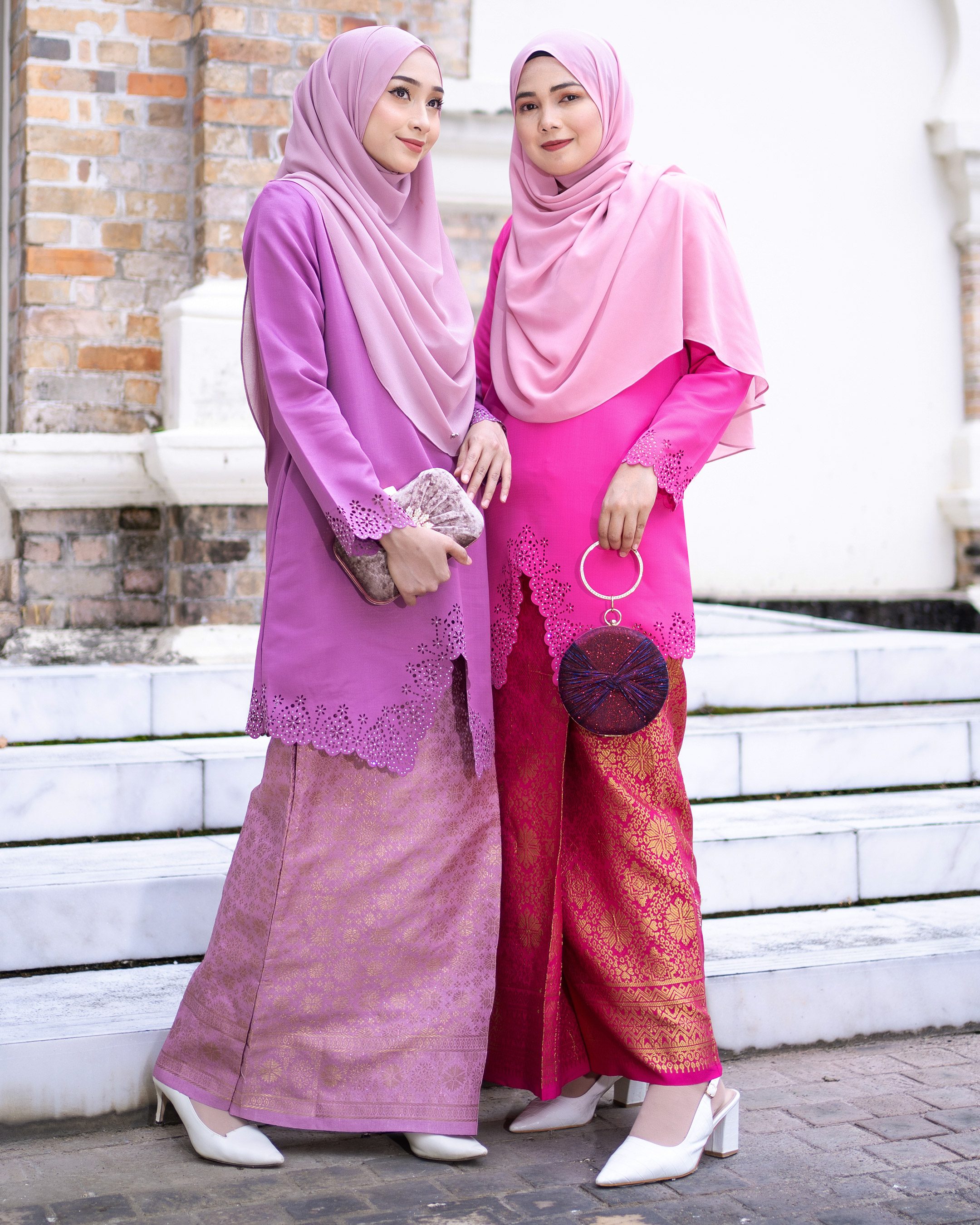 Baju Kebarung Lasercut Hedda - Fuschia Pink