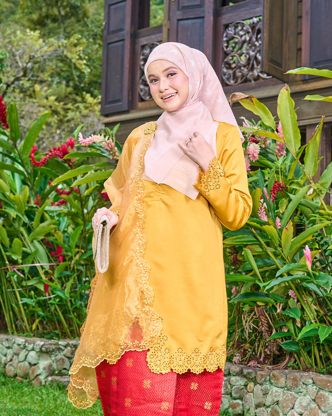 Baju Kebarung Songket Lasercut Harisa