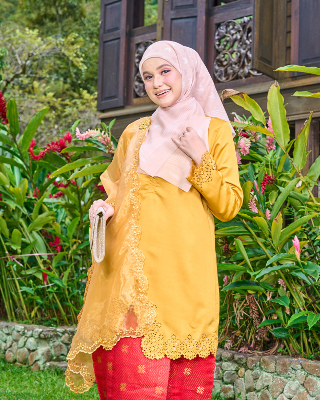 Baju Kebarung Songket Lasercut Harisa
