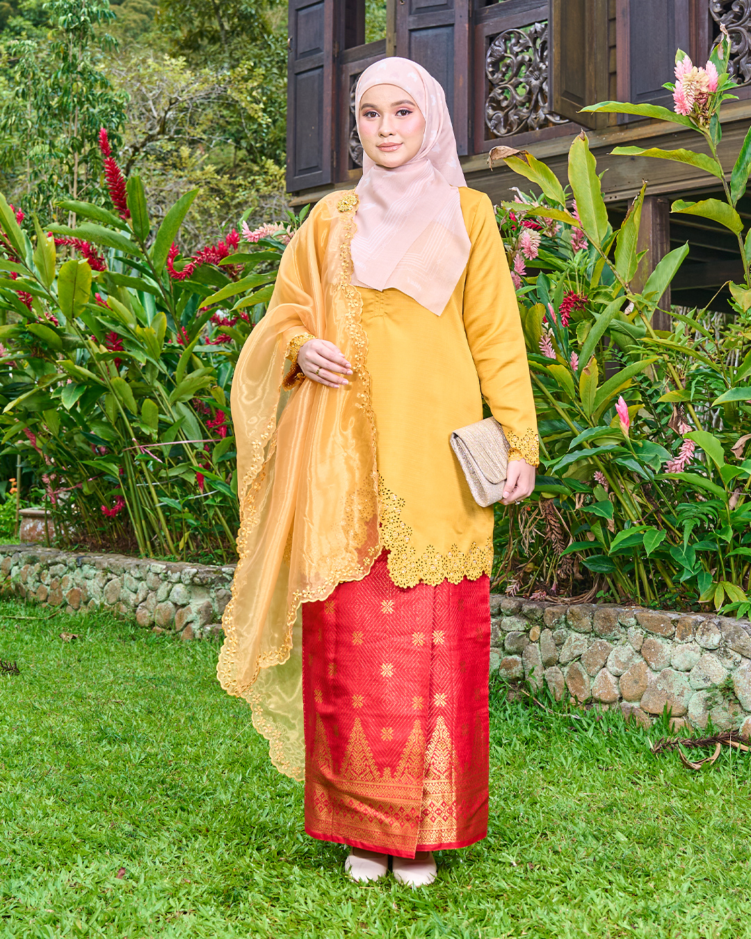 Baju Kebarung Songket Lasercut Harisa