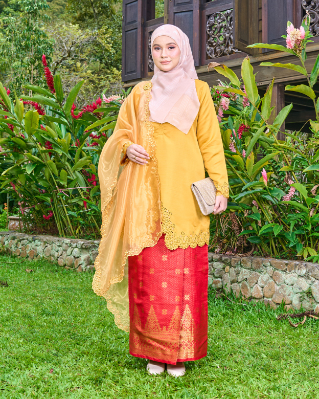Baju Kebarung Songket Lasercut Harisa