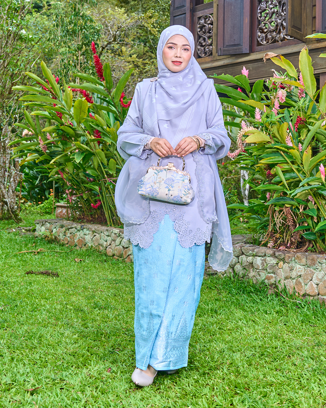Baju Kebarung Songket Lasercut Harisa