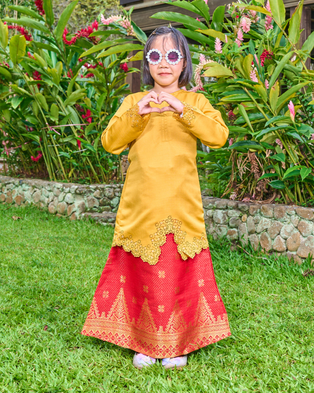 Baju Kebarung Songket Lasercut Harisa Kids