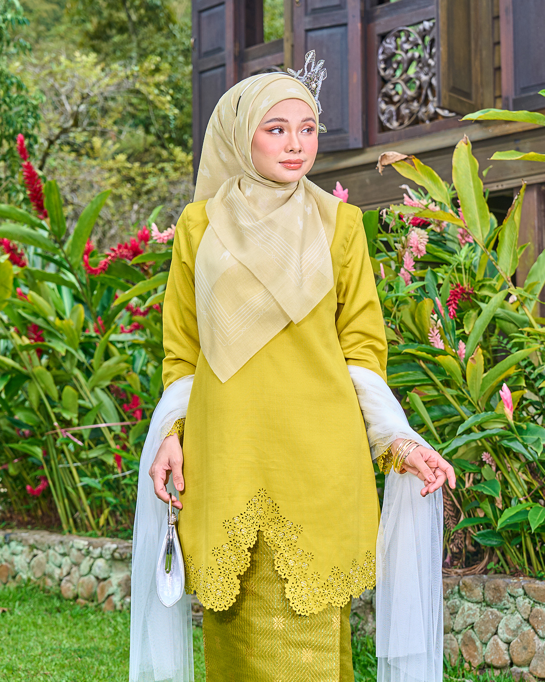 Baju Kebarung Songket Lasercut Harisa