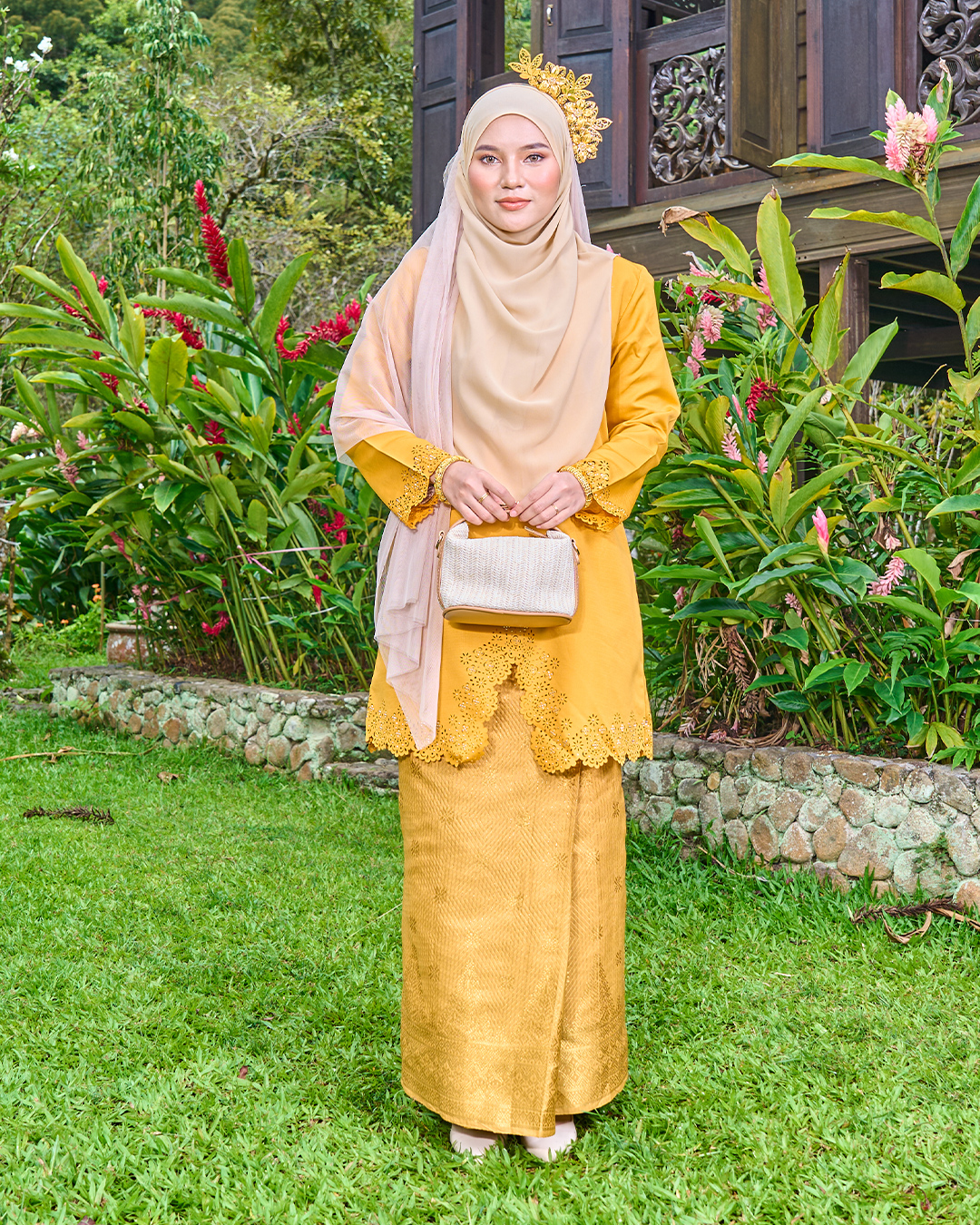 Baju Kebarung Songket Lasercut Harisa