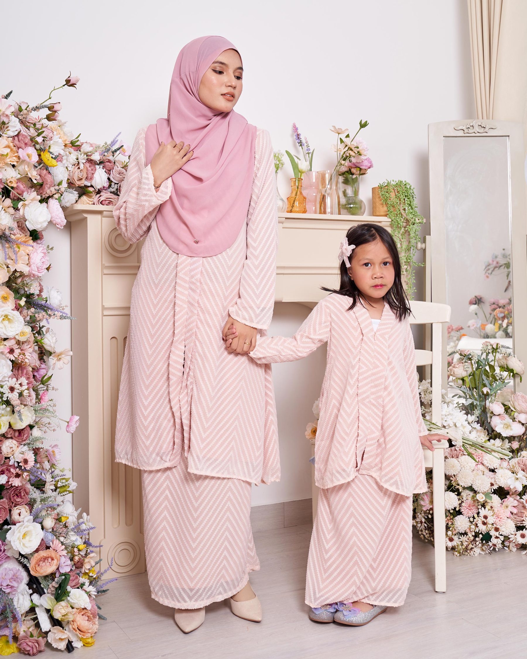 Baju Kebarung Mayfair - Peachy Pink