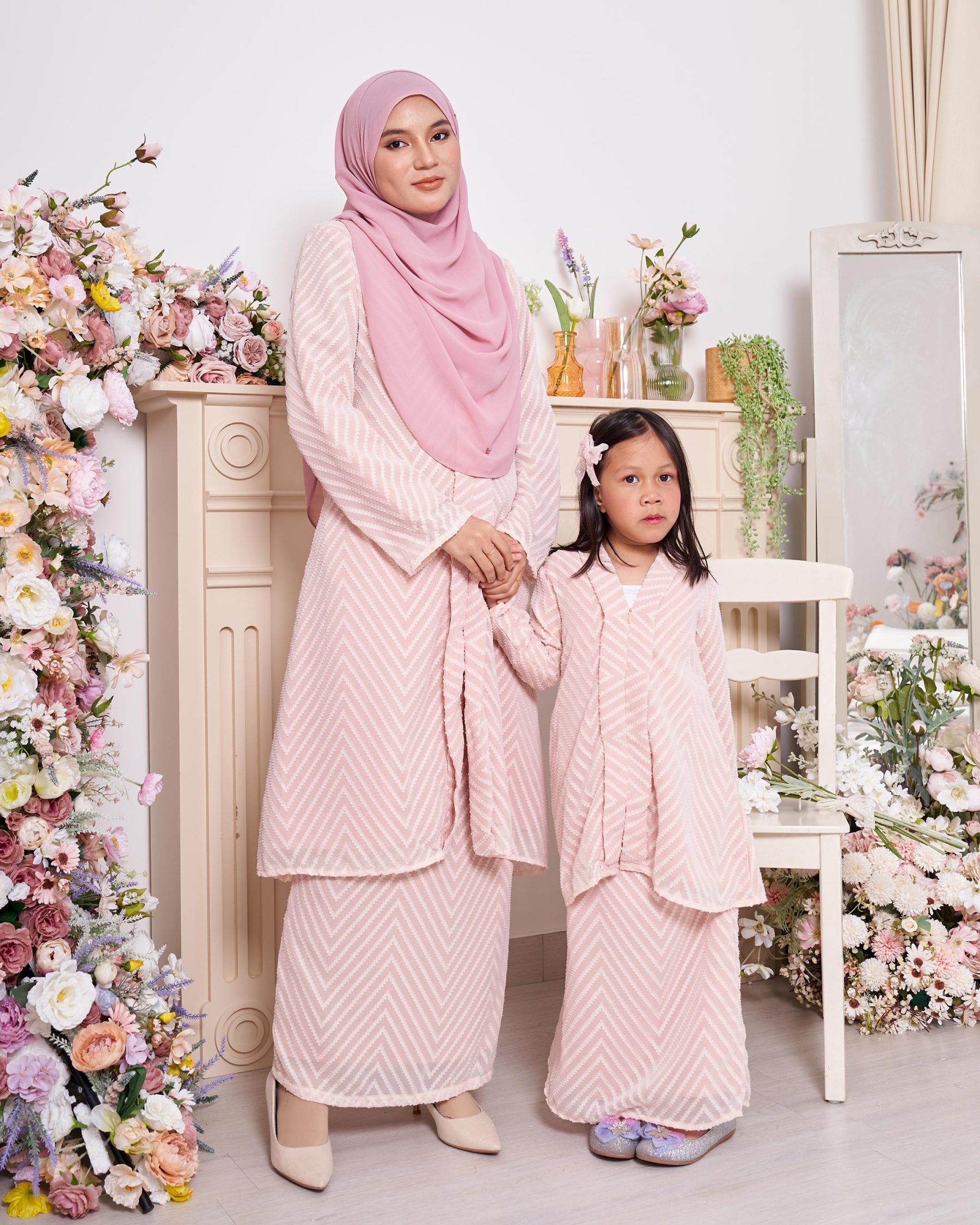 Baju Kebarung Mayfair - Peachy Pink