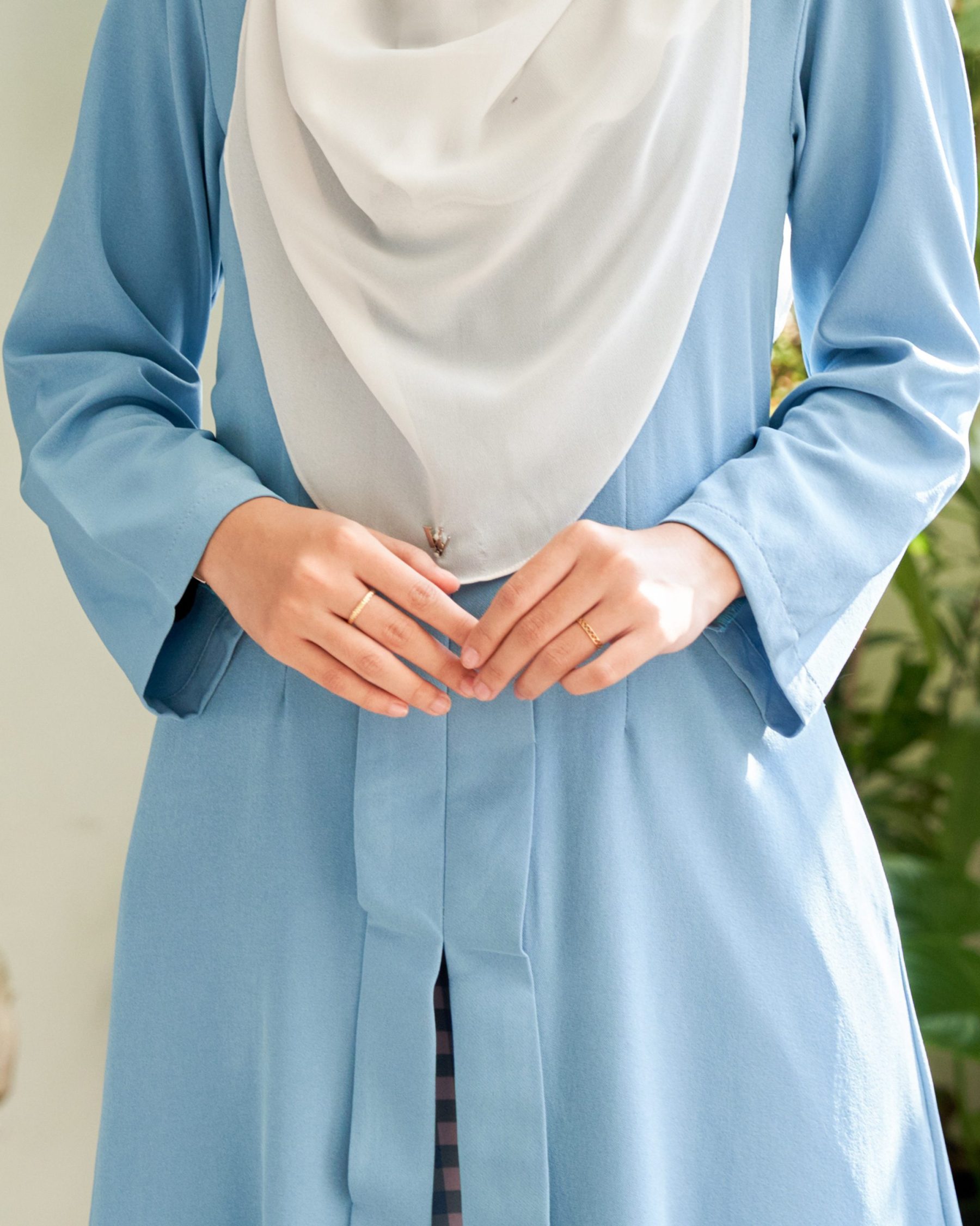 Baju Kebarung Printed Lani - Carolina Blue