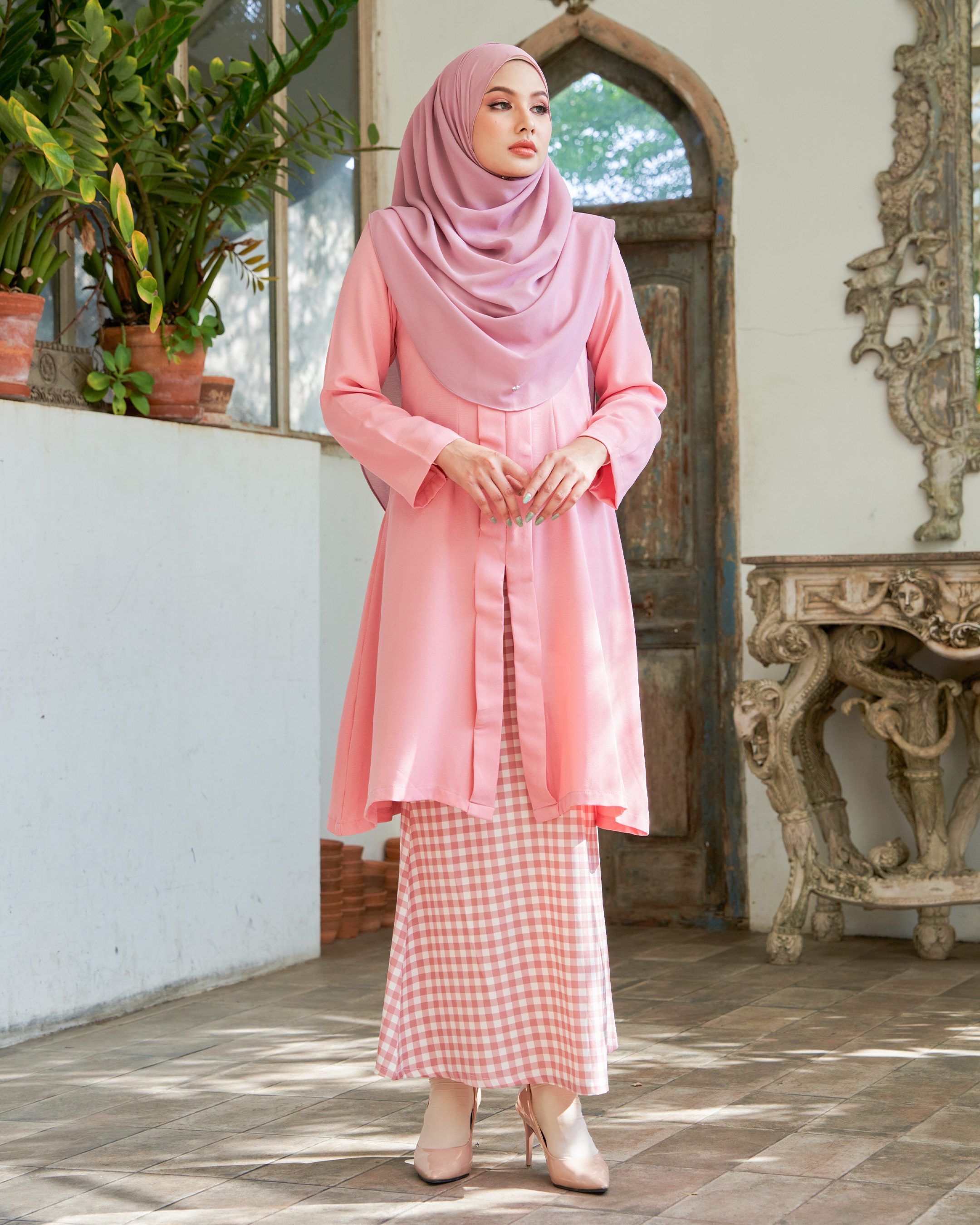 Baju Kebarung Printed Lani - Smoothie Watermelon