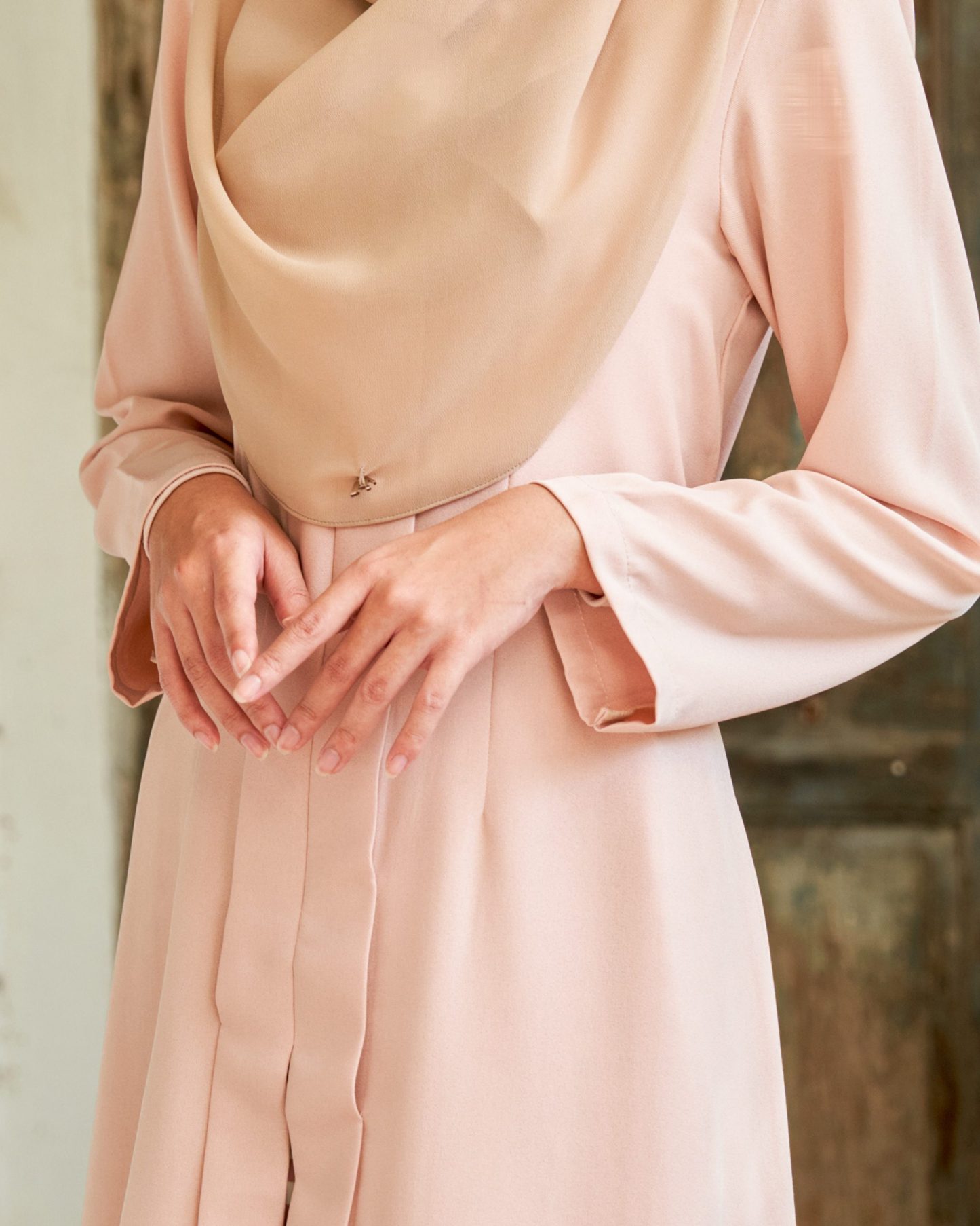 Baju Kebarung Printed Lani - Tan Beige