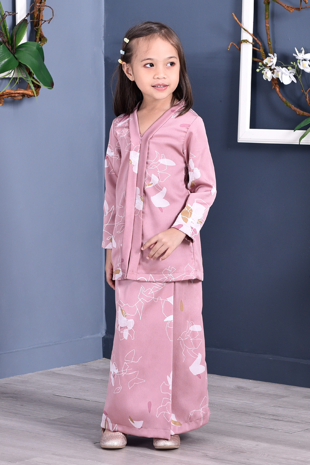Baju Kebarung Reyna Kids - Pink