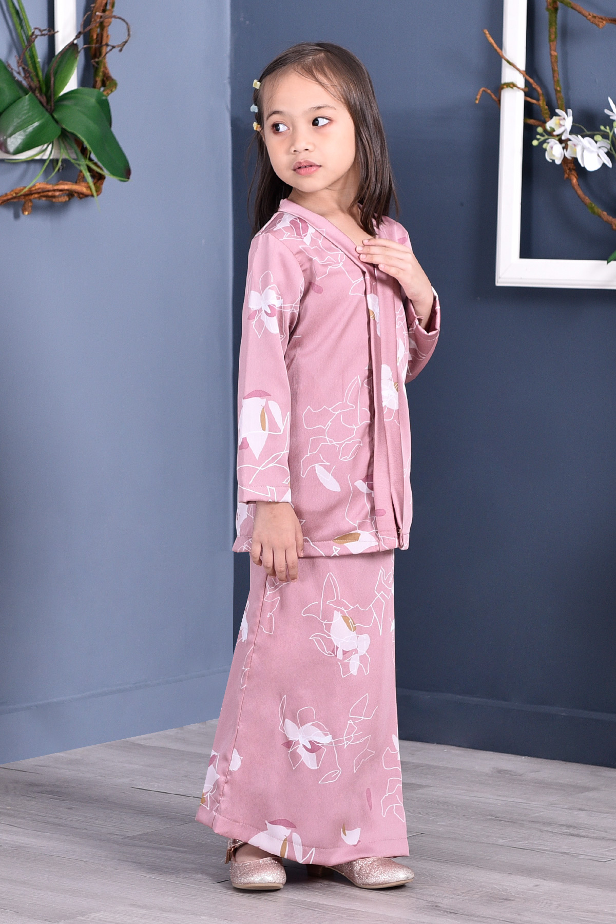 Baju Kebarung Reyna Kids - Pink
