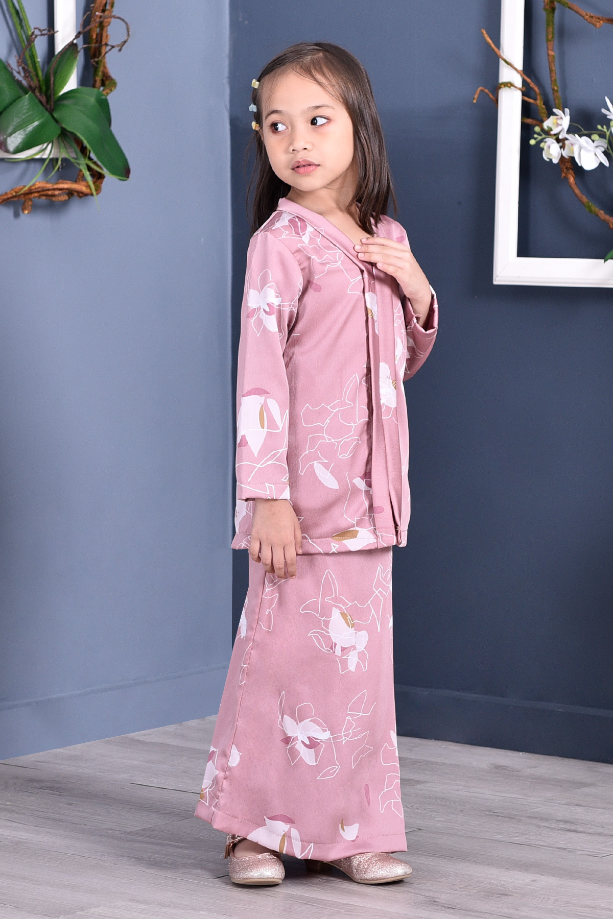 Baju Kebarung Reyna Kids - Pink
