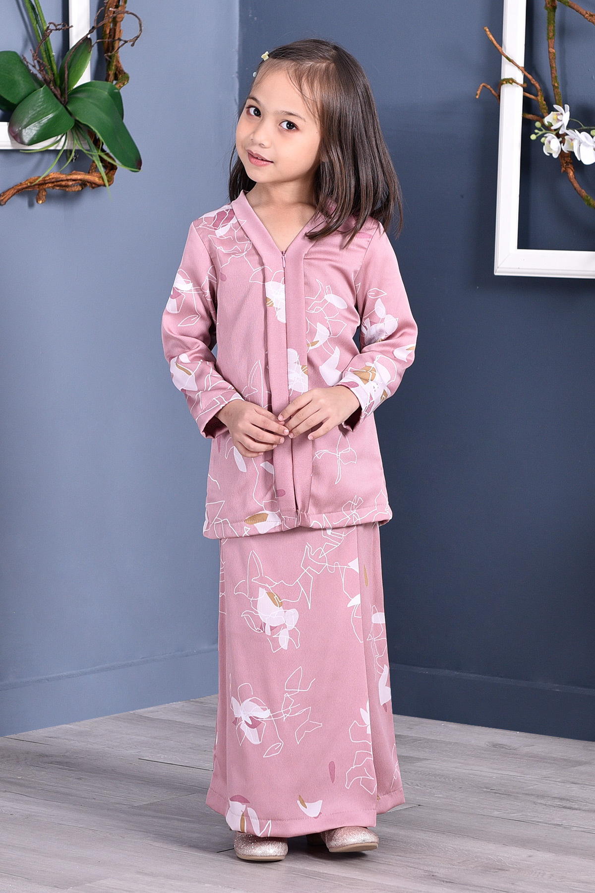 Baju Kebarung Reyna Kids - Pink