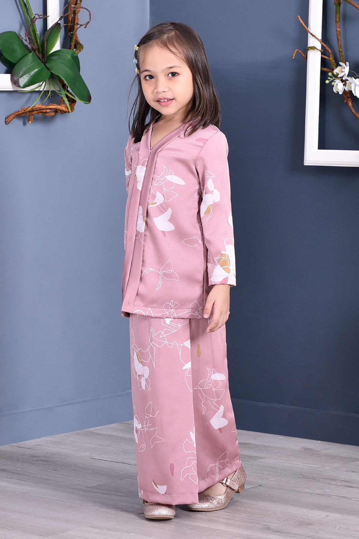 Baju Kebarung Reyna Kids - Pink