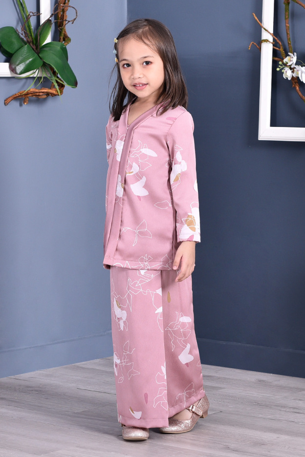 Baju Kebarung Reyna Kids - Pink