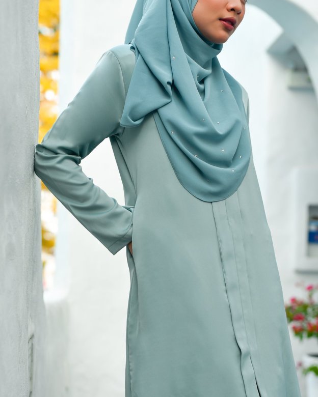 Baju Kebarung Sequin Aqila - Pistachio Green
